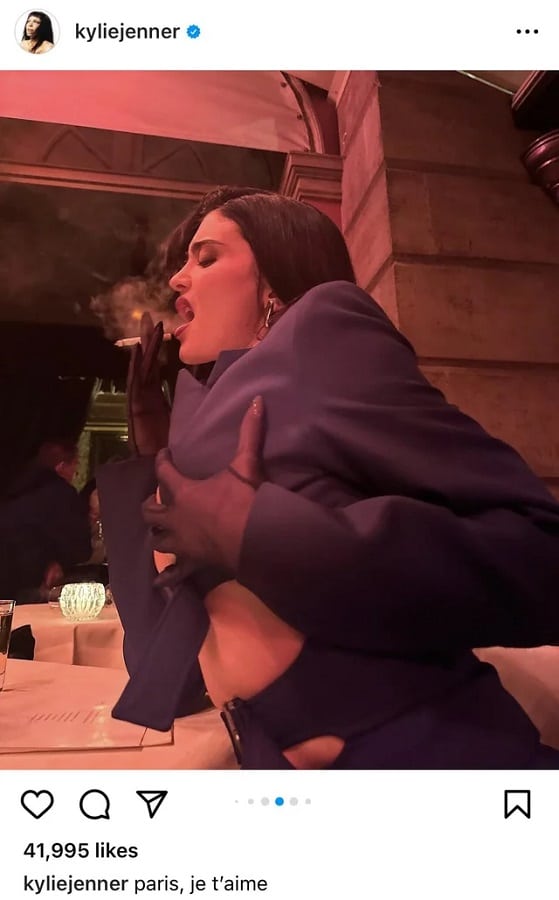 Kylie Jenner Smokes & Grabs Boobs [Kylie Jenner | Instagram]