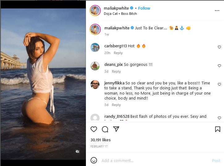 Malia White Sticks Out Booty In Bikini [Source: Malia White - Instagram]