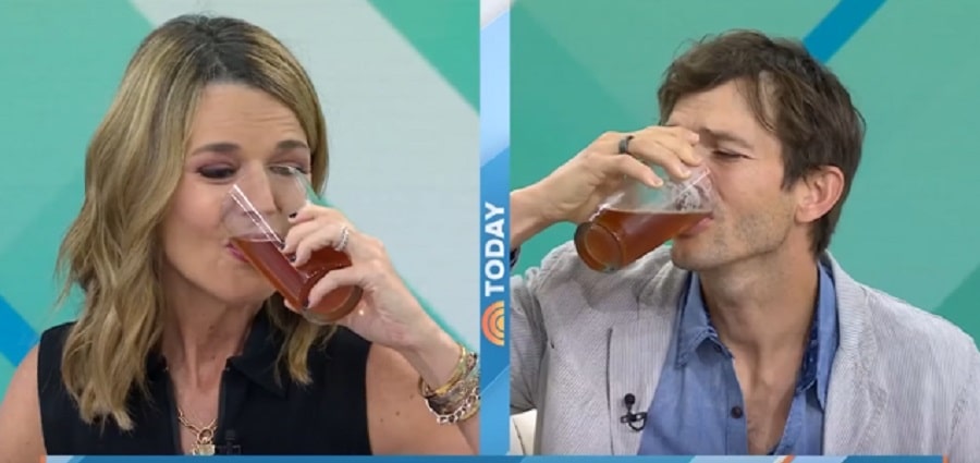 Savannah Guthrie & Ashton Kutcher Drink Beers [Today Show | YouTube]