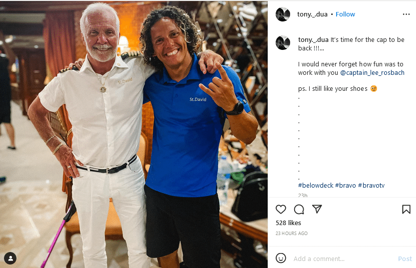 Captain Lee Rosbach & Tony Duarte [Source: Tony Duarte - Instagram]