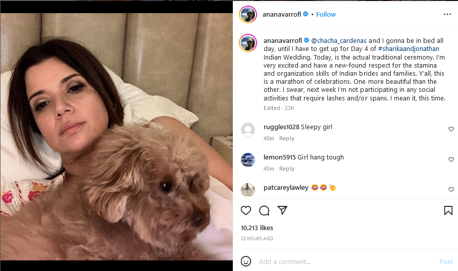 Ana Navarro Back In Bed [Source: Ana Navarro - Instagram]