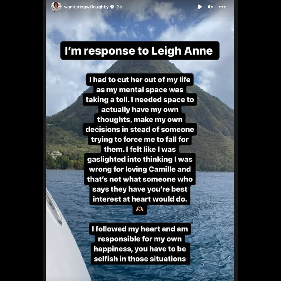 Ben Willoughby's Statement [Source: Ben Willoughby - Instagram Stories]