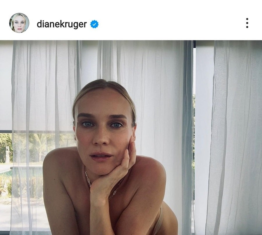 Diane Kruger Bends Over In Bathroom [Source: Diane Kruger - Instagram]