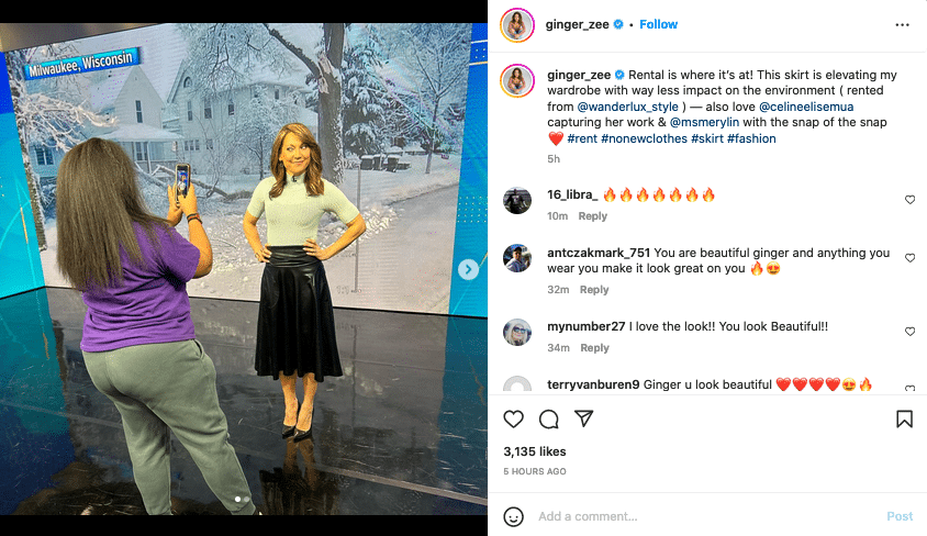 Ginger Zee Poses Pretty In Outfit [Source: Ginger Zee - Instagram]