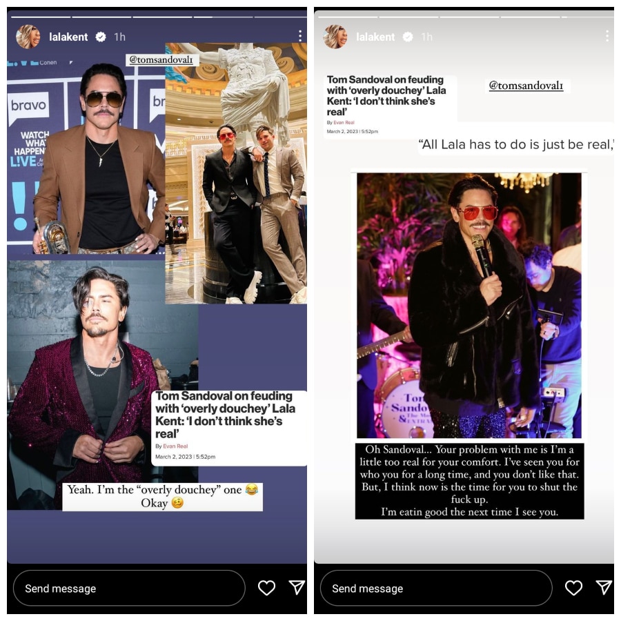 Lala Kent Reacts To Tom Sandoval's Interview [Source: Lala Kent - Instagram Stories]