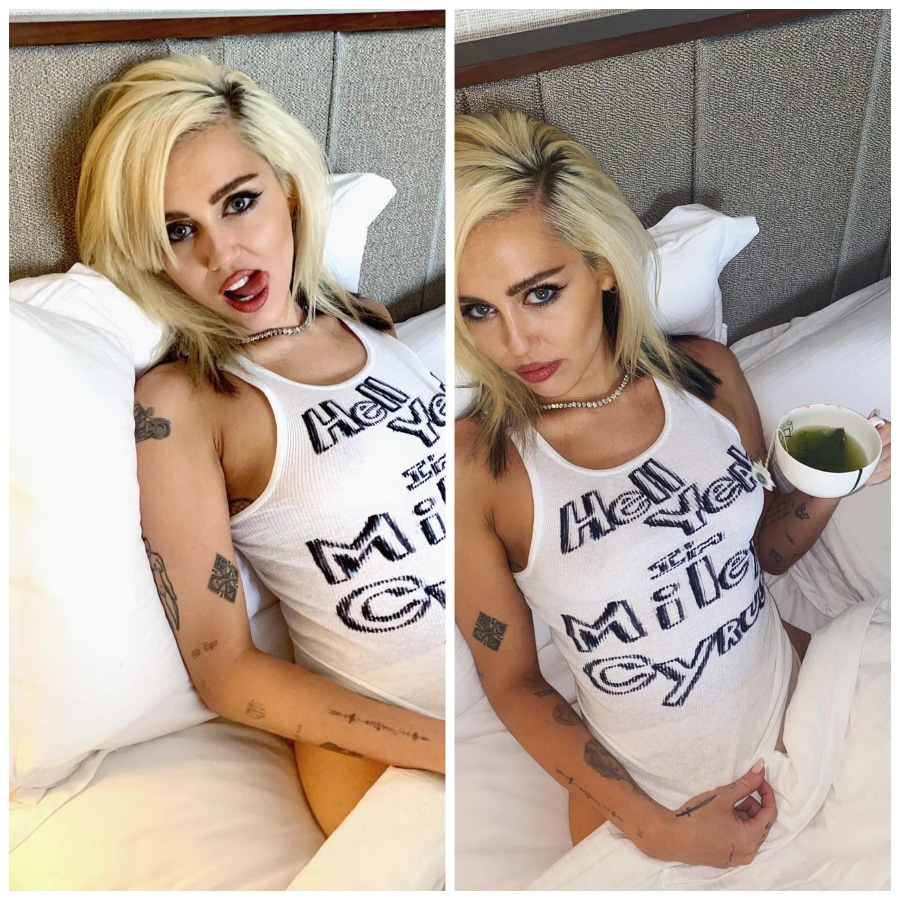 Miley Cyrus Lays In Bed [Source: Miley Cyrus - Instagram]