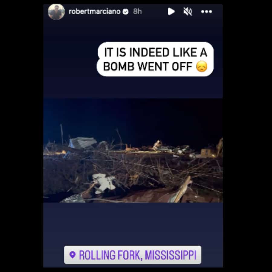 Rob Marciano Shares Tornado Update [Source: Rob Marciano - Instagram Stories]