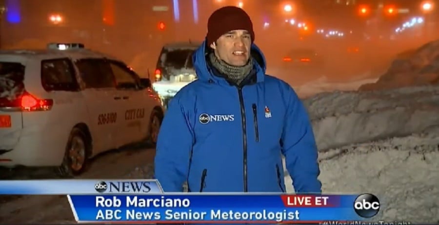 Rob Marciano Reports Snow Storm [Source: YouTube]