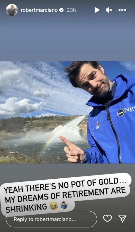 Rob Marciano Shows Rainbow [Source: Rob Marciano - Instagram Stories]