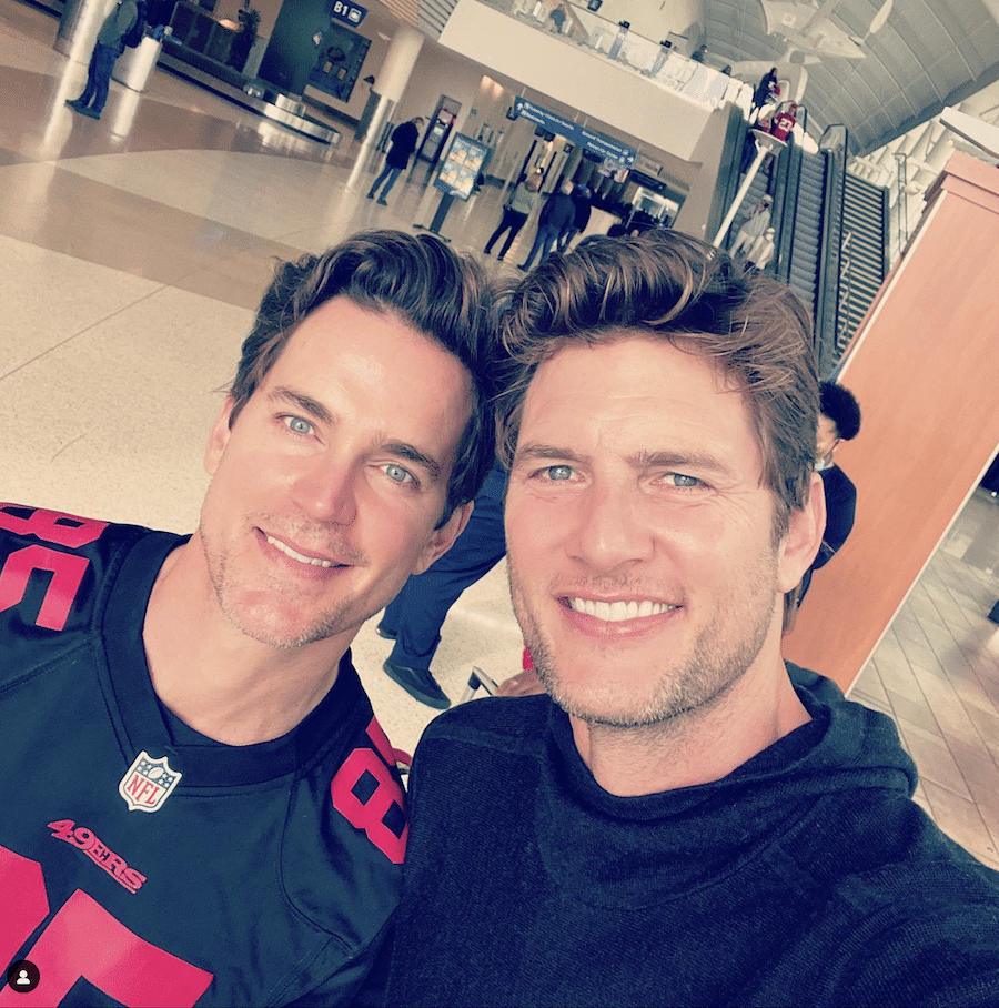 Chuck's Bryce Larkin (Matt Bomer) runs into Captain Awesome (Ryan McPartlin) at the airport earlier this year-https://www.instagram.com/p/CnaFVscvpWk/