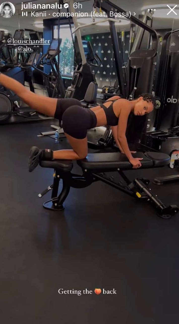 Sweaty Juliana Nalu Works Out Plump Booty