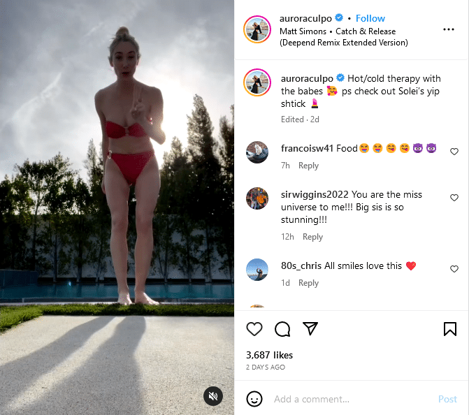 Aurora Culpo Wears Red Bikini [Source: Aurora Culpo -  Instagram]