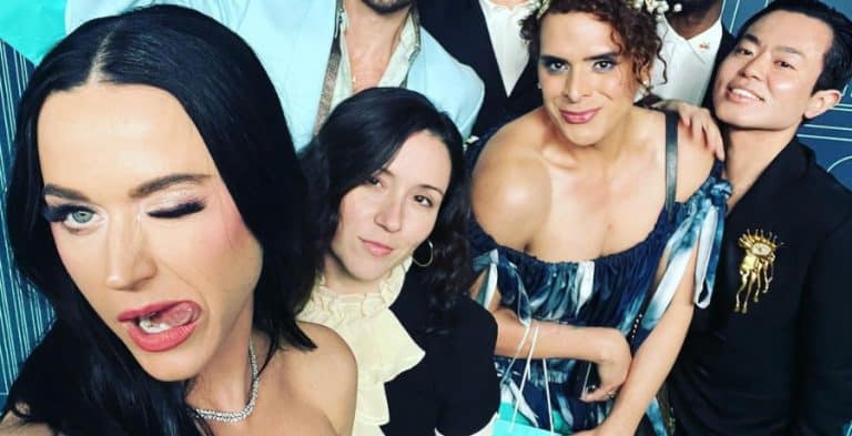 Busty Katy Perry Nearly Spills Out Of Black Off-Shoulder Dress