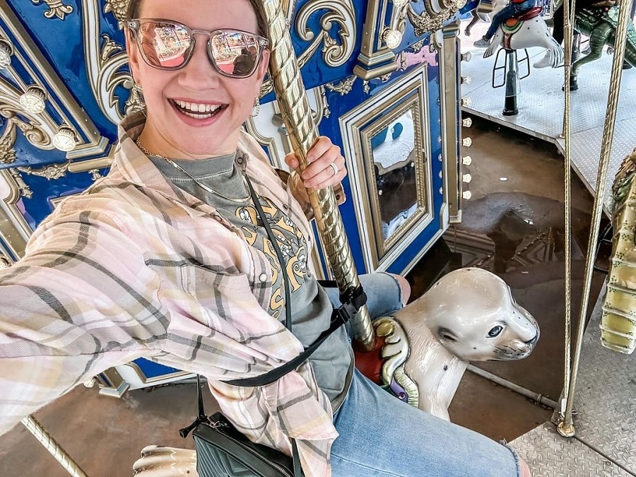 Danielle Busby Rides On Carousel [Source: Danielle Busby - Instagram]