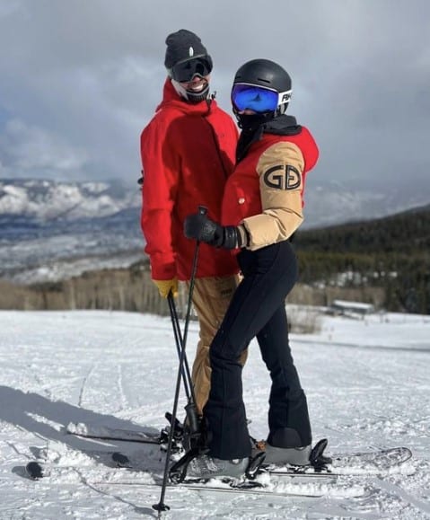 Dean and Caelynn via Instagram skiing