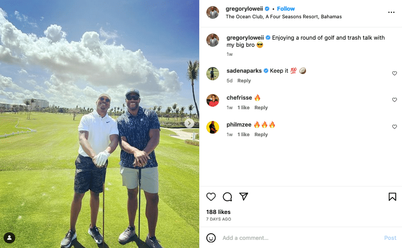 Gregory Lowe II & Michael Strahan Golf [Source: Gregory Lowe II | Instagram]