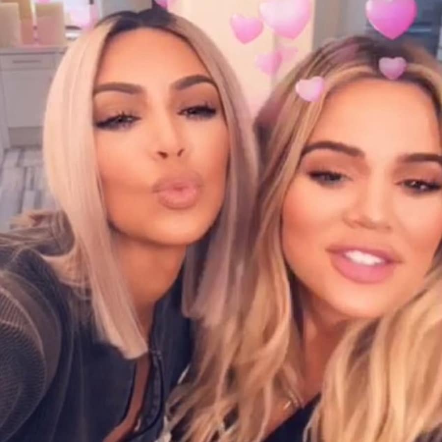 Kim & Khloe Kardashian With Blonde Hair [Source: Kim Kardashian - Instagram]