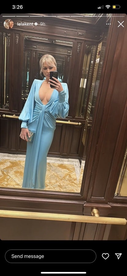 Lala Kent Wears Plunging Aqua Dress [Source: Lala Kent - Instagram]