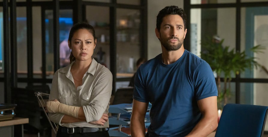 NCIS Hawaii Pictured: Vanessa Lachey as Jane Tennant and Noah Mills as Jesse Boone. Photo: Karen Neal/CBS ©2023 CBS Broadcasting, Inc. All Rights Reserved.