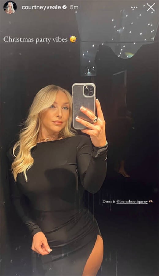 Courtney Veale Wears Black Dress [Source: Courtney Veale -  Instagram]