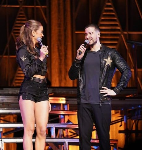 Gabby and Vinny on stage