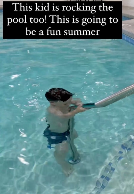 Jackson Roloff under water in Tori Roloff's Instagram update