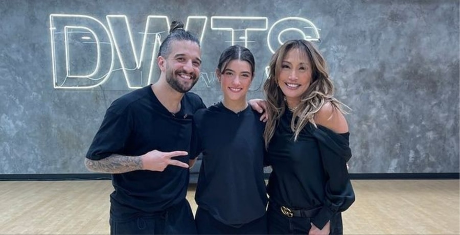 Mark Ballas, Charli D'Amelio, and Carrie Ann Inaba from Dancing With The Stars on Instagram