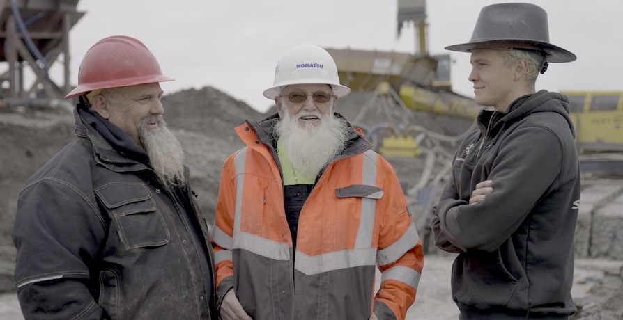 Todd Hoffman, Jack Hoffman and Hunter Hoffman -- facing each other smiling, Hoffman Family Gold, used with Discovery's permission