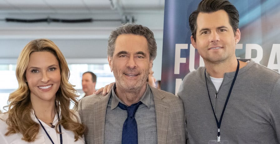 Mystery 101 Photo: Jill Wagner, Robin Thomas, Kristoffer Polaha Credit: ©2019 Crown Media United States LLC/Photographer: Kailey Schwerman