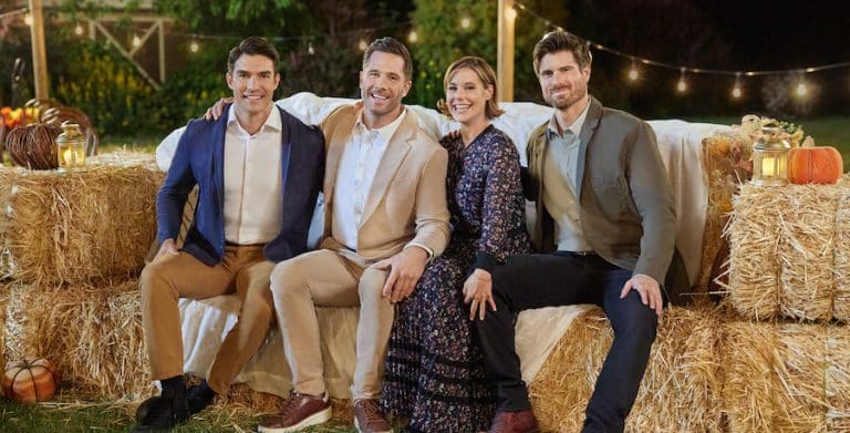 Photo: Peter Porte, Luke Macfarlane, Ashley Williams, Marcus Rosner Credit: ©2023 Hallmark Media/Photographer: Allister Foster