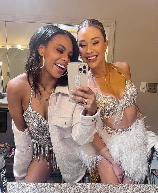 Britt Stewart and Gabby Windey from Instagram while on the DWTS tour