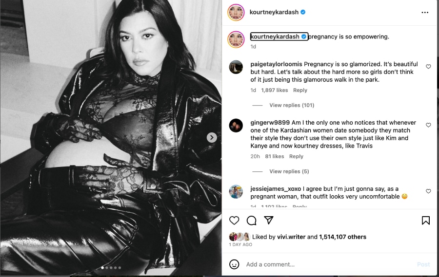Kourtney Kardashian IG post