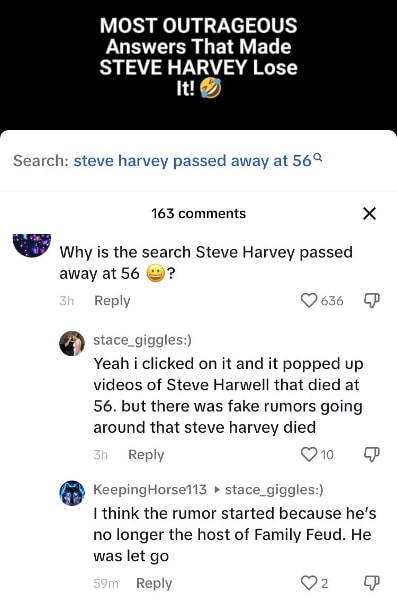 Steve Harvey - TikTok Comments