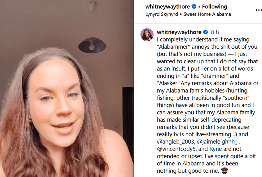 My Big Fat Fabulous Life Whitney Way Thore Blasts 'Alabammer' Critics - Instagram