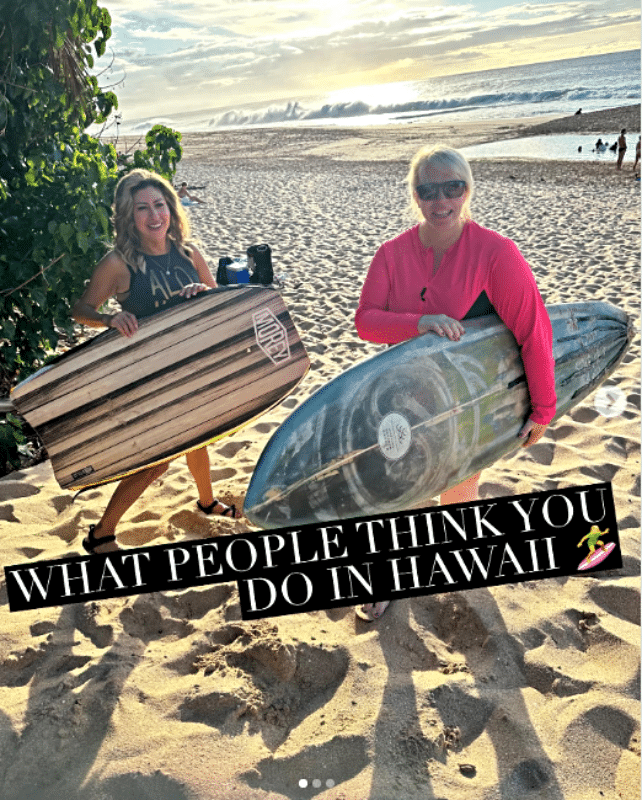 Sister Wives Janelle Brown looks much thinner in Hawaii surfing - Instagram