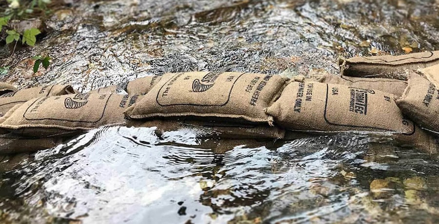 StormBags Sandless Sandbags in action