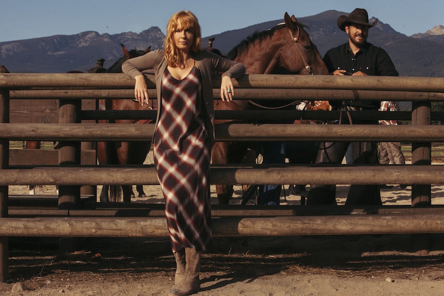 Yellowstone Pictured (L-R): Kelly Reilly as Beth Dutton and Cole Hauser as Rip Wheeler. Photo: Emerson Miller for Paramount