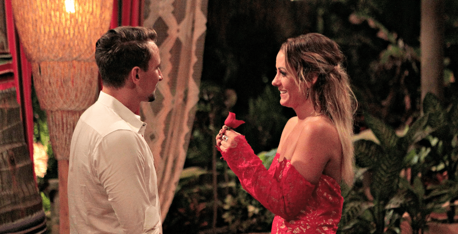 Courtesy of ABC. Carly Waddell and Evan Bass appear on Bachelor In Paradise.