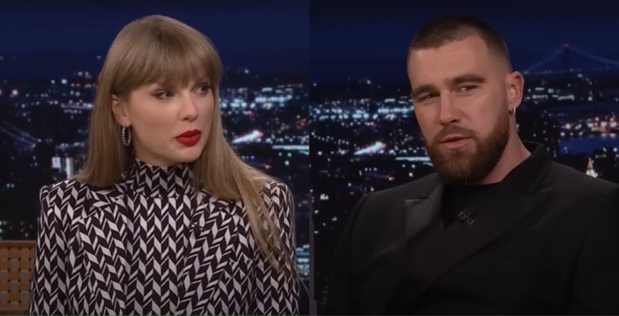 Taylor Swift and Travis Kelce from The Tonight Show, Sourced from YouTube
