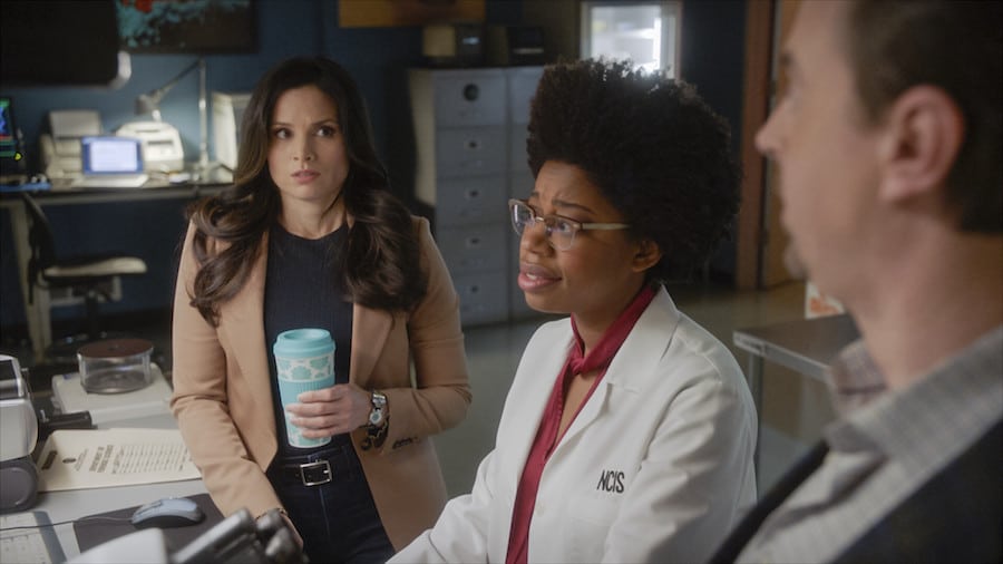 NCIS Pictured: Katrina Law as NCIS Special Agent Jessica Knight and Diona Reasonover as Forensic Scientist Kasie Hines. Photo: CBS ©2023 CBS Broadcasting, Inc. All Rights Reserved