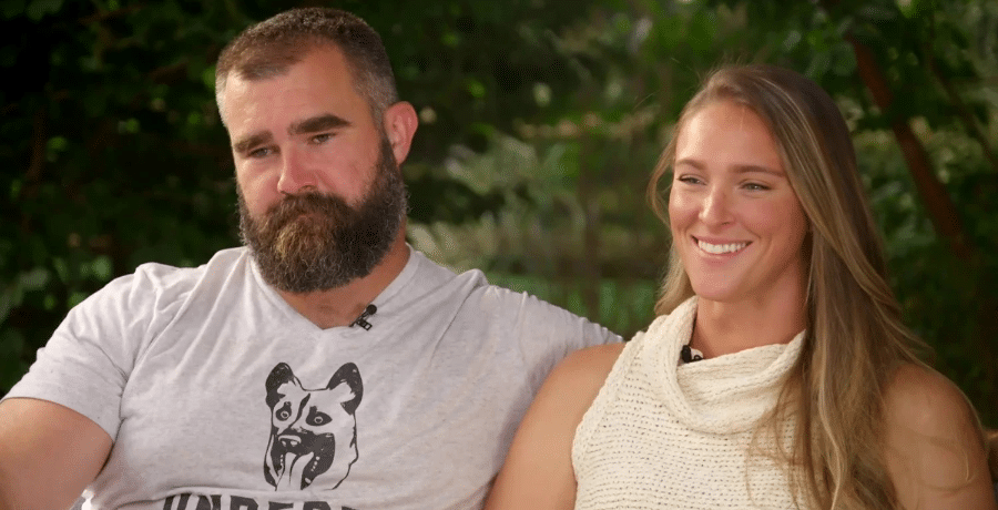 Jason and Kylie Kelce appear in the documentary 'Kelce' | Courtesy of Amazon Prime