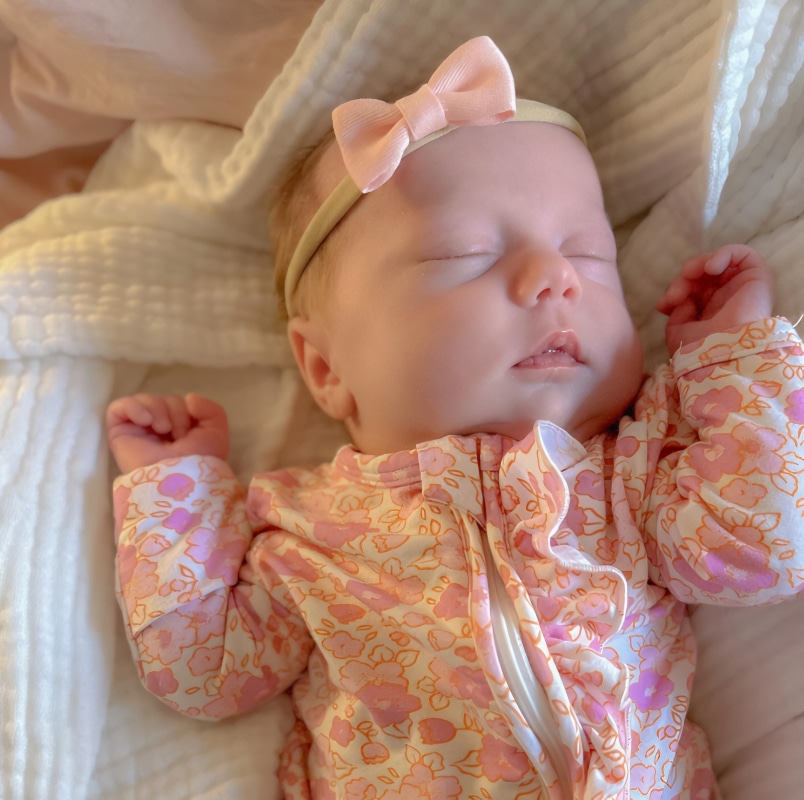 7 Little Johnstons Liz Johnston's baby at six weeks - Instagram