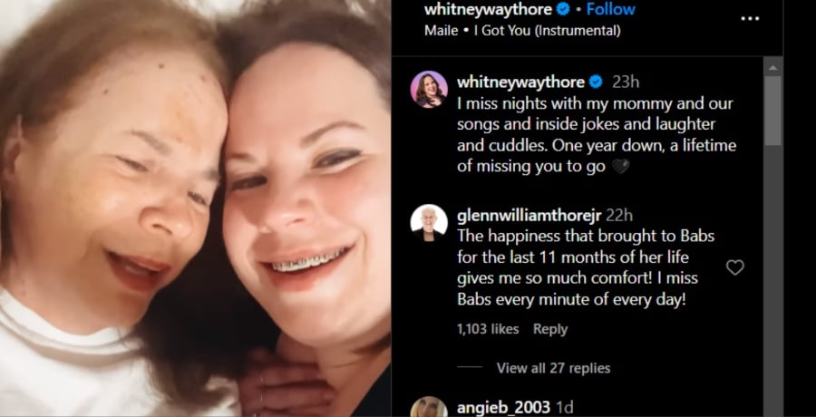 Whitney Way Thore's Tribute To Babs - Instagram