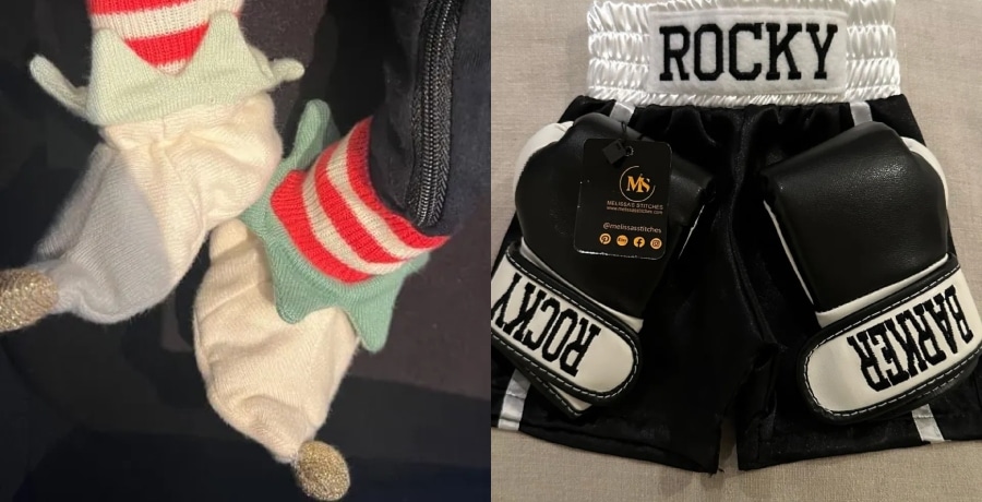 Kourtney Kardashian and Travis Barker share photos of Rocky's personalized gifts. - Instagram