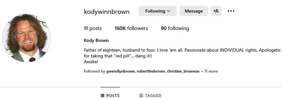 Sister Wives - Kody Brown - Instagram Profile