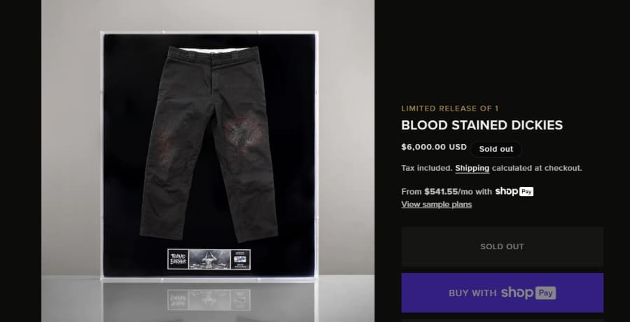 Travis Barker's Bloodied Pants - SOLD OUT - LBNF