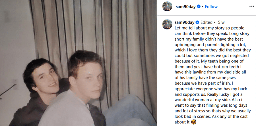 90 Day Fiance Star Sam Wilson - Instagram