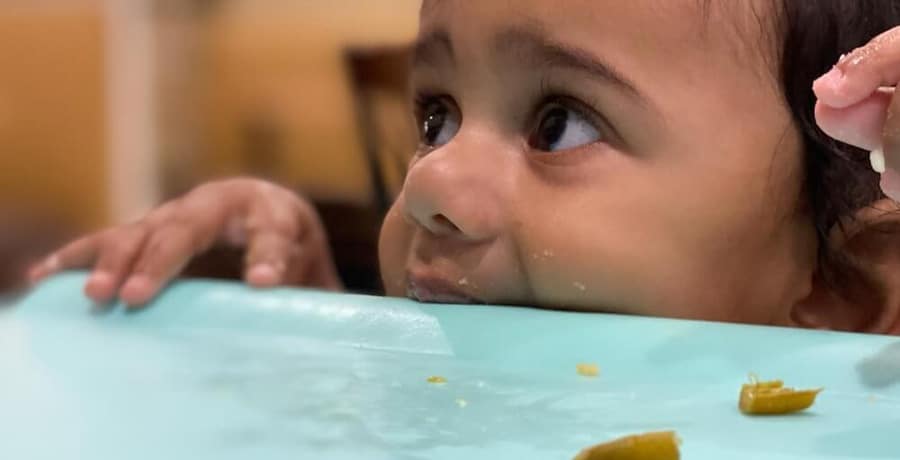 A baby with the Table Tyke from Shark Tank