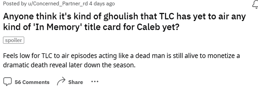 Caleb Willingham Death Notice By TLC - Reddit