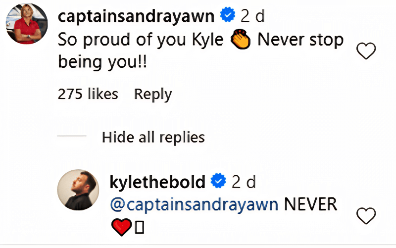 Captain Sandy Yawn Responds To Kyle Viljoen leaving - Instagram
